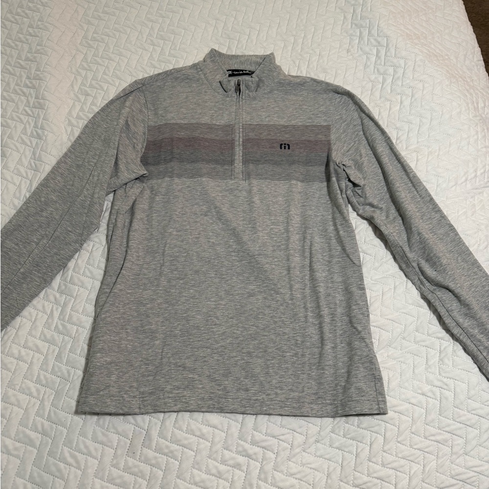 Travis Mathew Heather Gray Quarter-Zip Pullover
